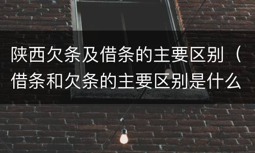 陕西欠条及借条的主要区别（借条和欠条的主要区别是什么）