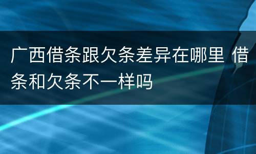 广西借条跟欠条差异在哪里 借条和欠条不一样吗