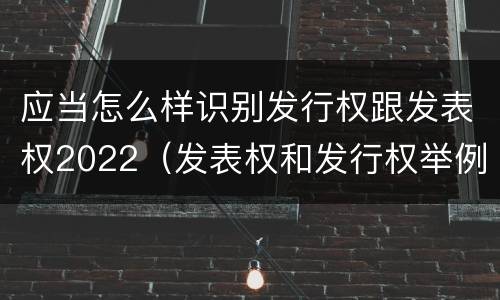 应当怎么样识别发行权跟发表权2022（发表权和发行权举例）