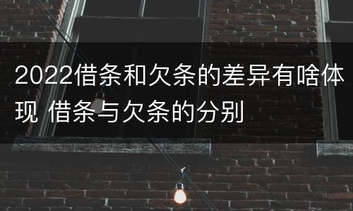 2022借条和欠条的差异有啥体现 借条与欠条的分别