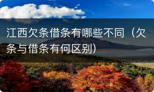 江西欠条借条有哪些不同（欠条与借条有何区别）