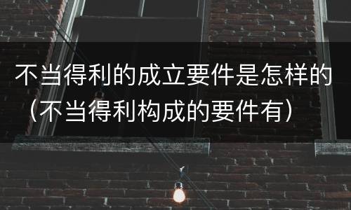 不当得利的成立要件是怎样的（不当得利构成的要件有）
