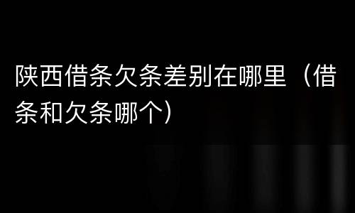 陕西借条欠条差别在哪里（借条和欠条哪个）