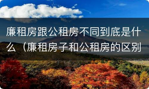 廉租房跟公租房不同到底是什么（廉租房子和公租房的区别）