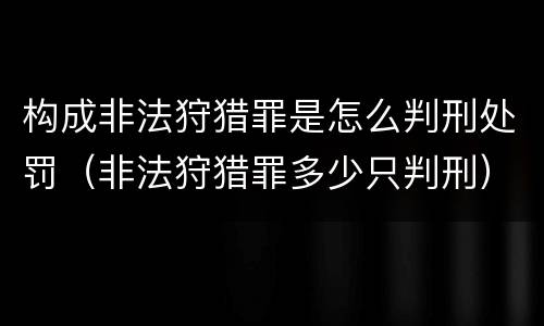 构成非法狩猎罪是怎么判刑处罚（非法狩猎罪多少只判刑）
