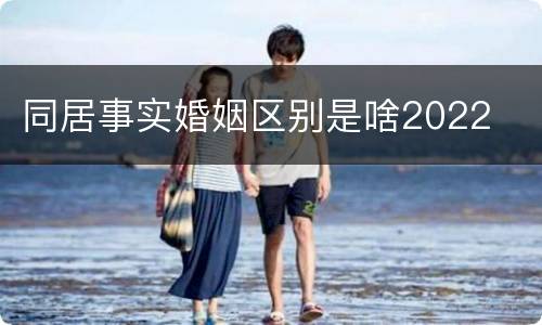 同居事实婚姻区别是啥2022