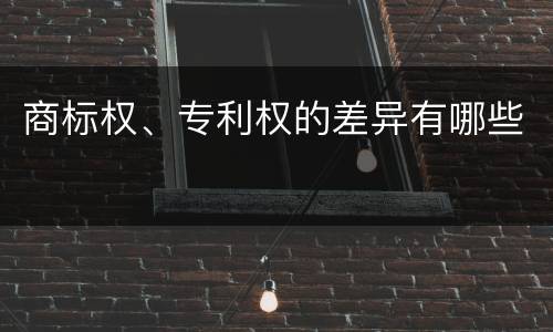 商标权、专利权的差异有哪些
