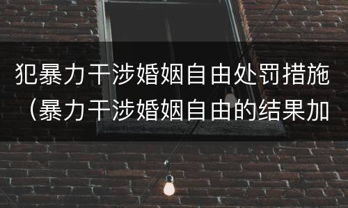 犯暴力干涉婚姻自由处罚措施（暴力干涉婚姻自由的结果加重犯）