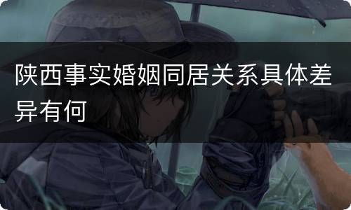 陕西事实婚姻同居关系具体差异有何