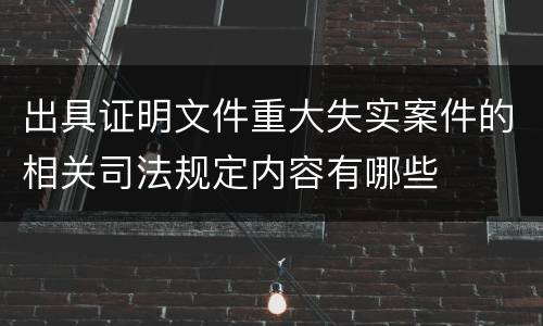 出具证明文件重大失实案件的相关司法规定内容有哪些