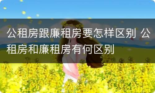 公租房跟廉租房要怎样区别 公租房和廉租房有何区别