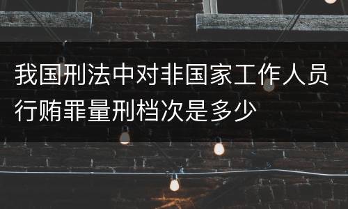 我国刑法中对非国家工作人员行贿罪量刑档次是多少