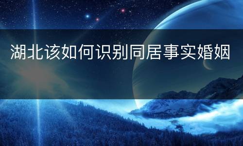 湖北该如何识别同居事实婚姻