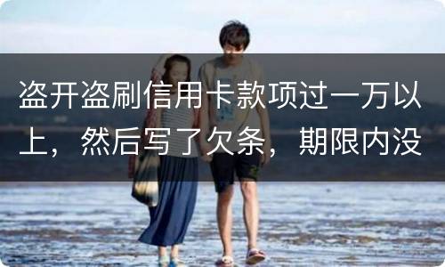 盗开盗刷信用卡款项过一万以上,然后写了欠条,期限内没还,可以立案并且起诉吗