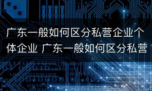 广东一般如何区分私营企业个体企业 广东一般如何区分私营企业个体企业和企业