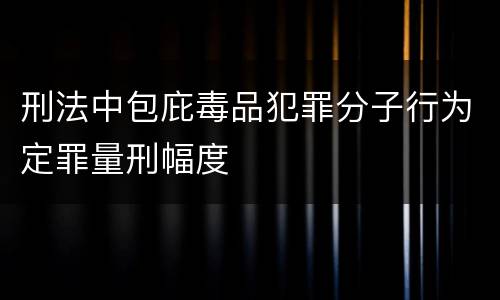 刑法中包庇毒品犯罪分子行为定罪量刑幅度