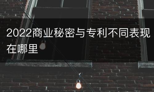 2022商业秘密与专利不同表现在哪里