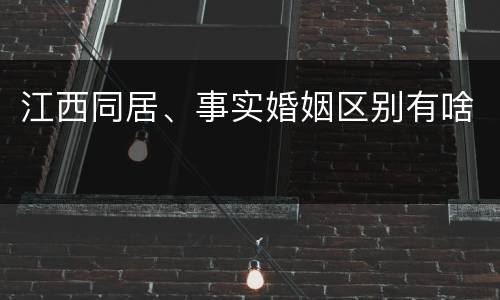 江西同居、事实婚姻区别有啥