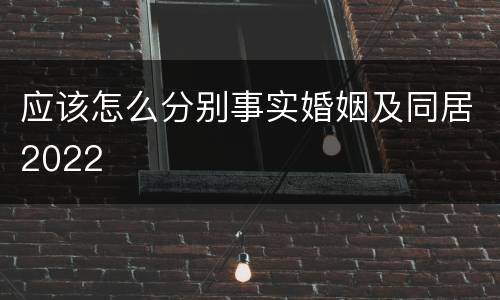 应该怎么分别事实婚姻及同居2022