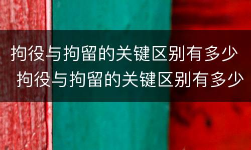 拘役与拘留的关键区别有多少 拘役与拘留的关键区别有多少条