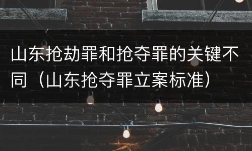 山东抢劫罪和抢夺罪的关键不同（山东抢夺罪立案标准）