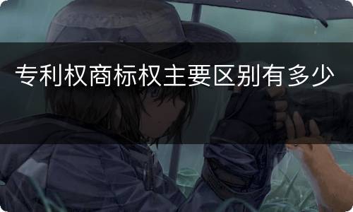 专利权商标权主要区别有多少