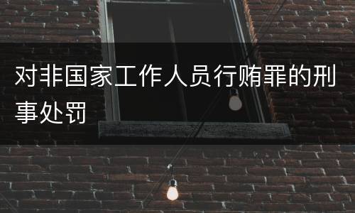 对非国家工作人员行贿罪的刑事处罚