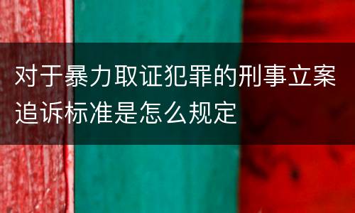 对于暴力取证犯罪的刑事立案追诉标准是怎么规定