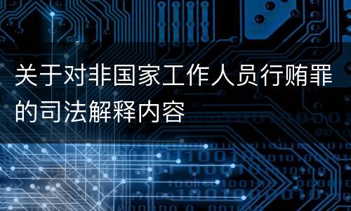 关于对非国家工作人员行贿罪的司法解释内容