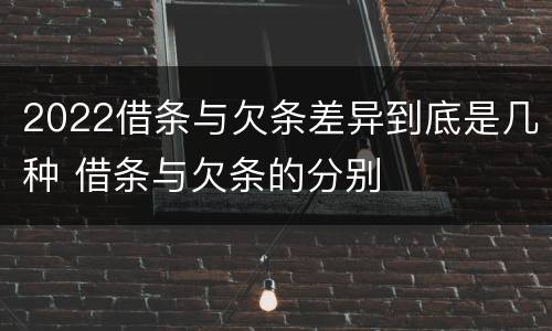 2022借条与欠条差异到底是几种 借条与欠条的分别