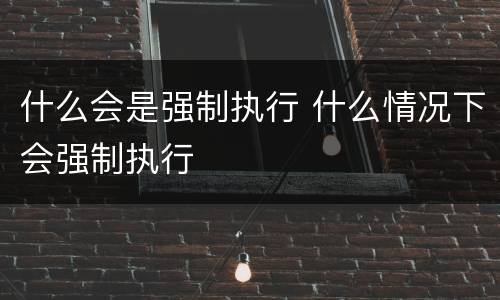 什么会是强制执行 什么情况下会强制执行