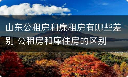 山东公租房和廉租房有哪些差别 公租房和廉住房的区别