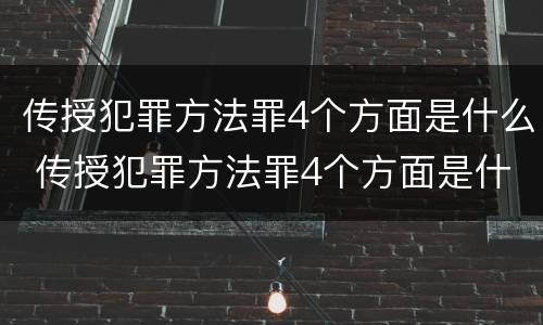 传授犯罪方法罪4个方面是什么 传授犯罪方法罪4个方面是什么意思