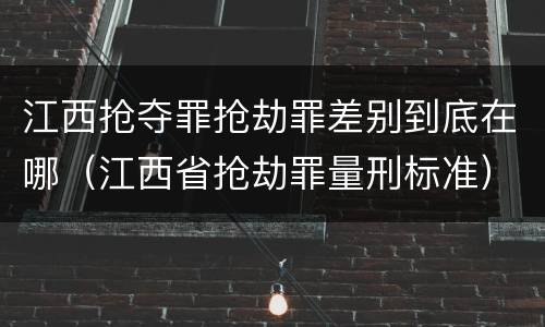 江西抢夺罪抢劫罪差别到底在哪（江西省抢劫罪量刑标准）