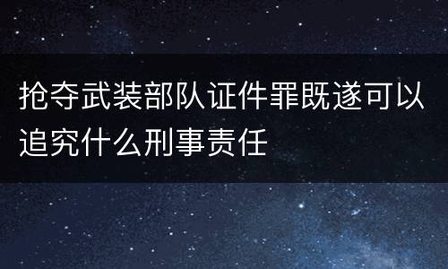 抢夺武装部队证件罪既遂可以追究什么刑事责任