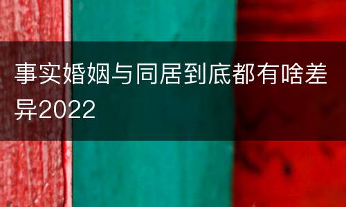 事实婚姻与同居到底都有啥差异2022