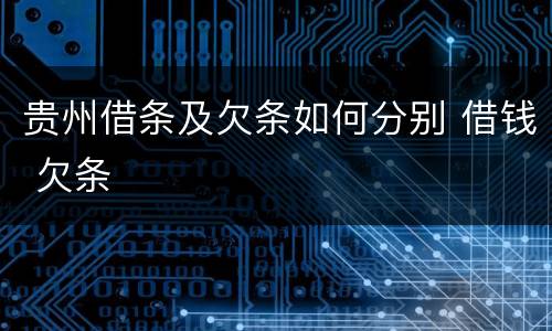 贵州借条及欠条如何分别 借钱 欠条