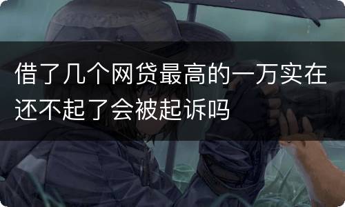 借了几个网贷最高的一万实在还不起了会被起诉吗