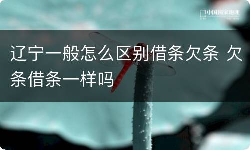 辽宁一般怎么区别借条欠条 欠条借条一样吗