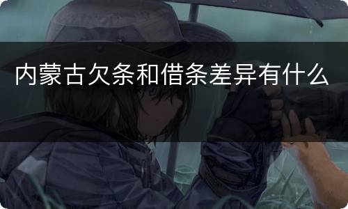 内蒙古欠条和借条差异有什么