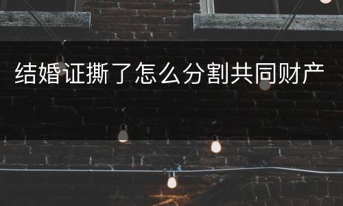 结婚证撕了怎么分割共同财产