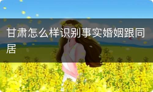 甘肃怎么样识别事实婚姻跟同居