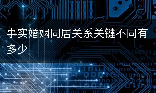 事实婚姻同居关系关键不同有多少