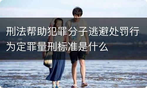 刑法帮助犯罪分子逃避处罚行为定罪量刑标准是什么