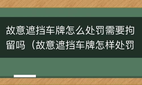 故意遮挡车牌怎么处罚需要拘留吗（故意遮挡车牌怎样处罚）