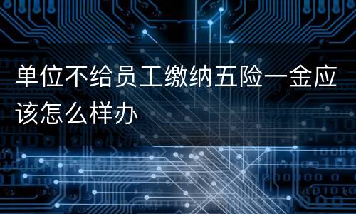 单位不给员工缴纳五险一金应该怎么样办