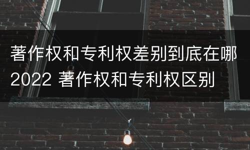 著作权和专利权差别到底在哪2022 著作权和专利权区别