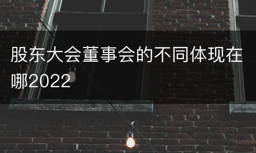 股东大会董事会的不同体现在哪2022