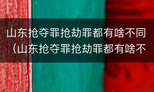 山东抢夺罪抢劫罪都有啥不同（山东抢夺罪抢劫罪都有啥不同的）