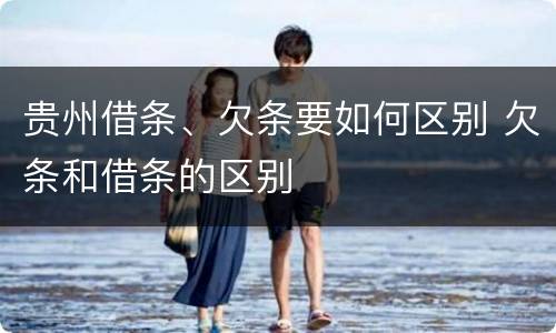 贵州借条、欠条要如何区别 欠条和借条的区别